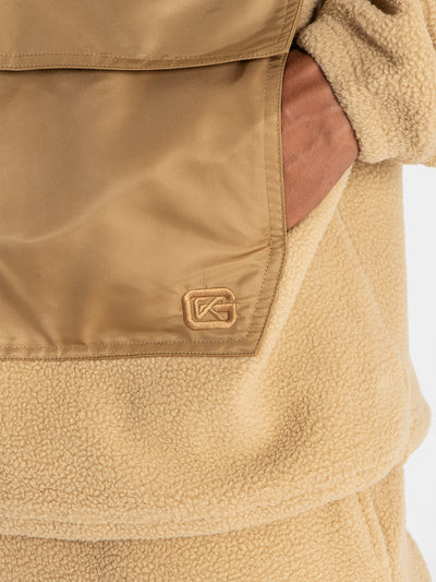 hoodies / Camel Cargo Sherpa Hoodie