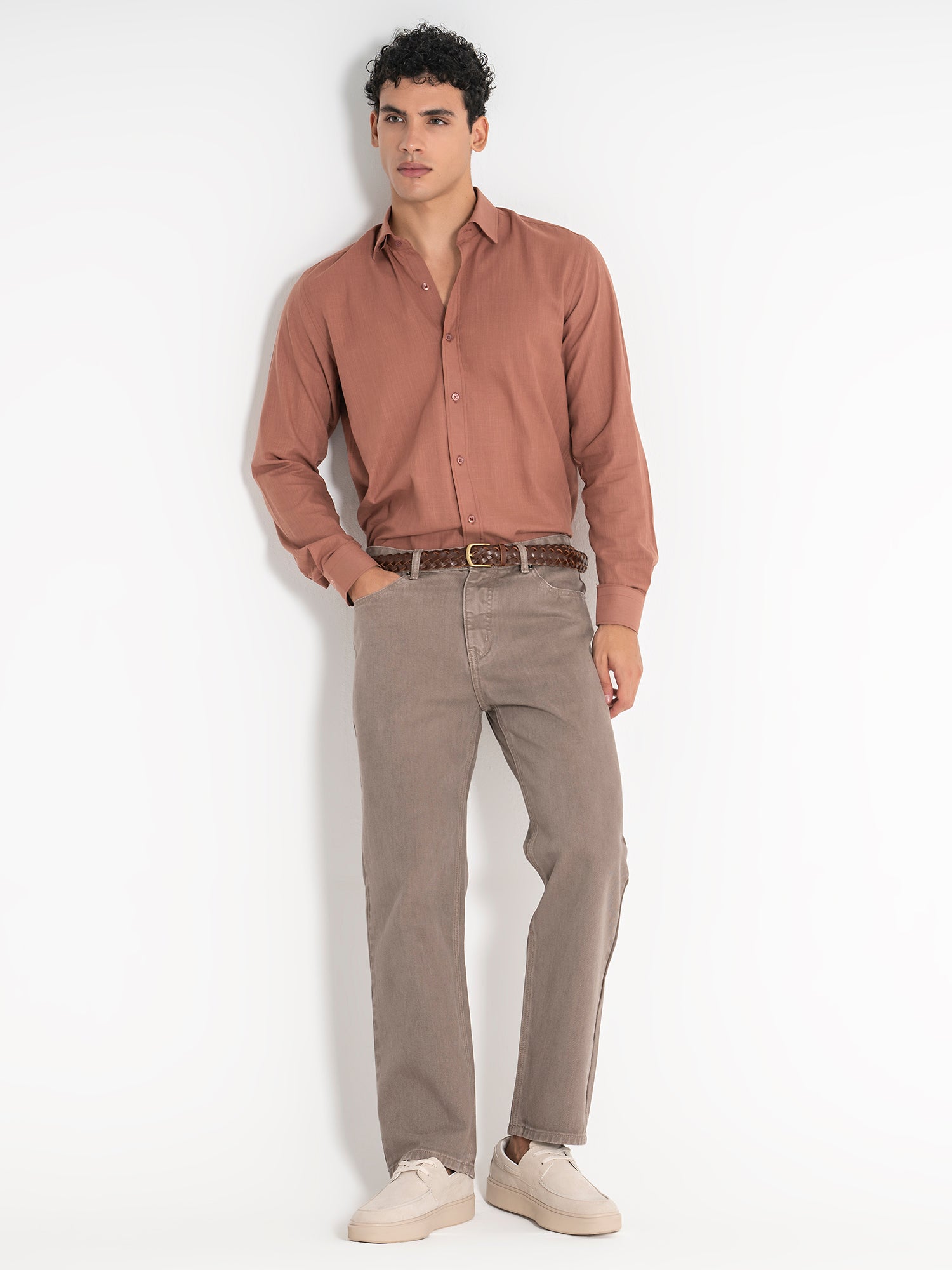 shirts / Taupe Linen Shirt