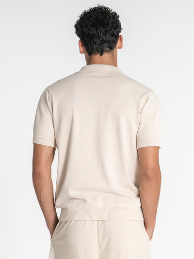 shirts / Beige Retro Knit Shirt