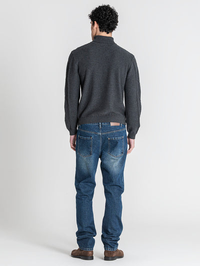 sweats / Grey Cable Knit Turtleneck