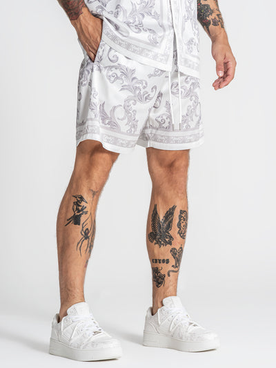 shorts / White Majestic Satin Shorts