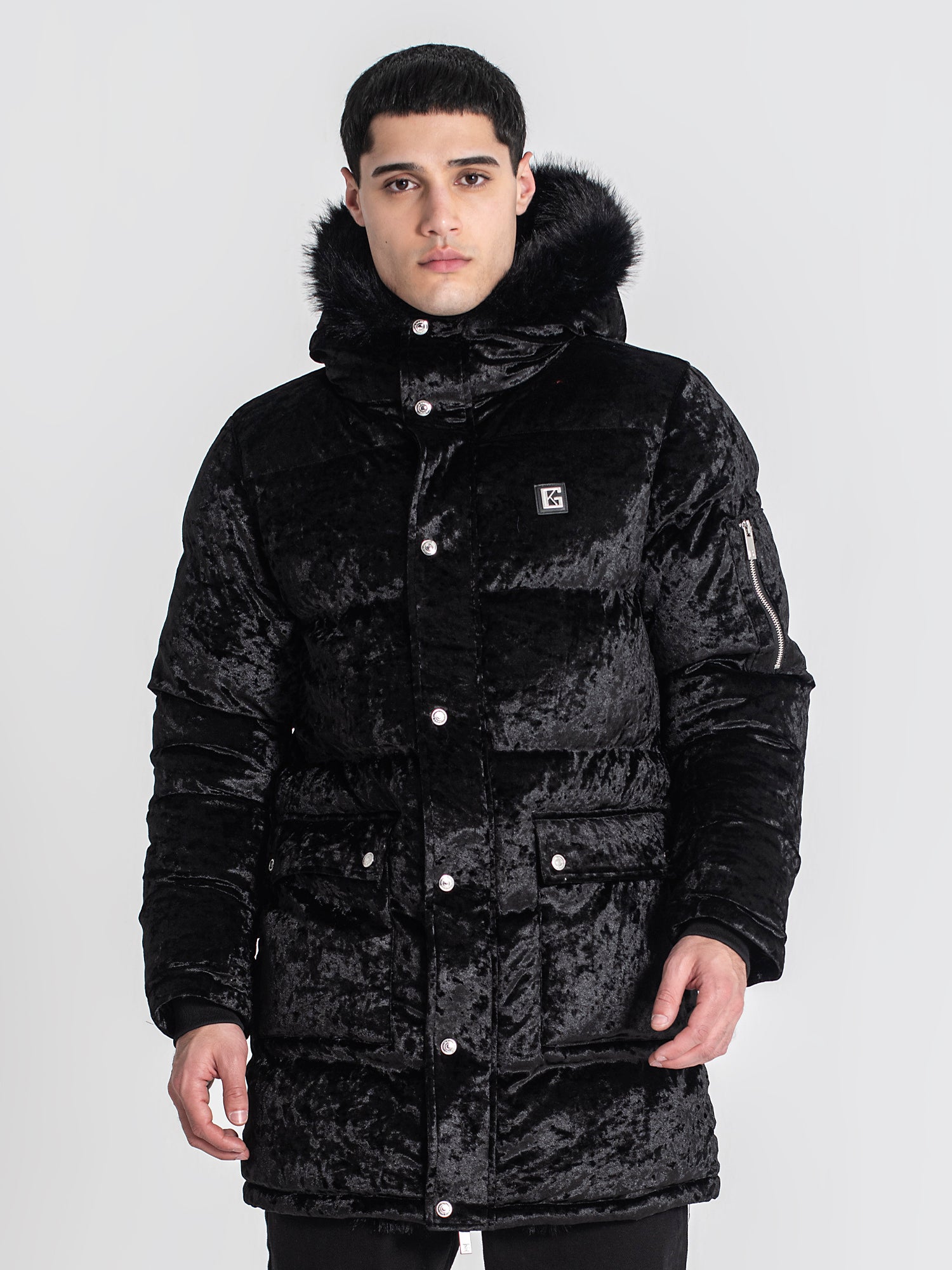 Black Core Velvet Coat