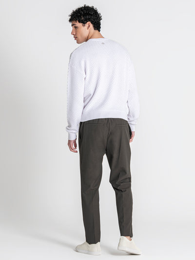 sweats / White Hexa Knit Sweater