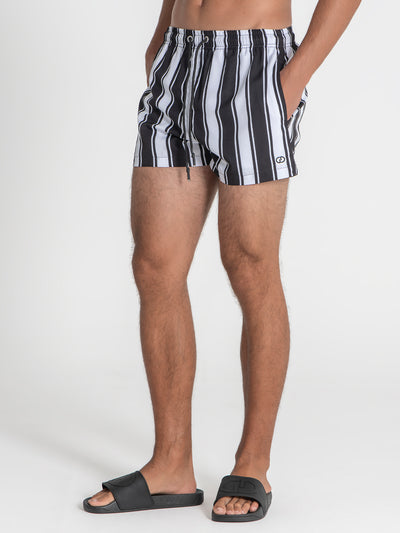 swimshorts / Black Striped Swimshorts