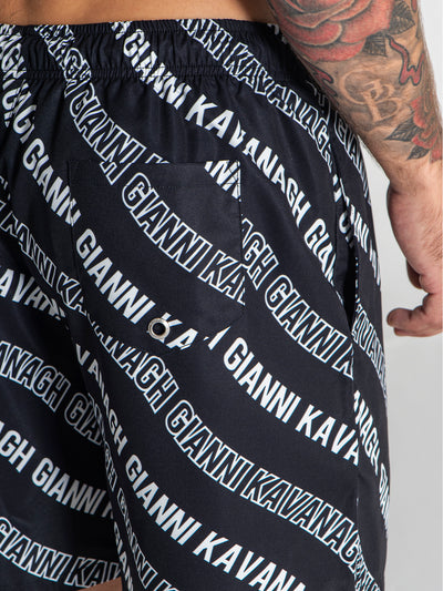 swimshorts / Black Wavy Swimshorts
