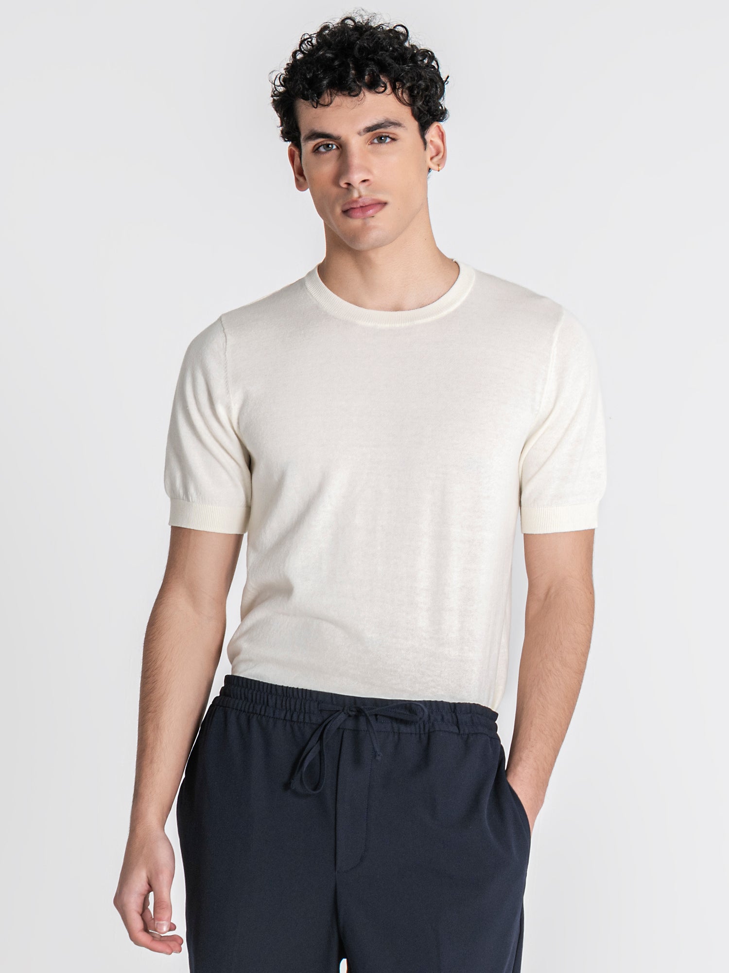 t-shirts / White Soft Knit Tee