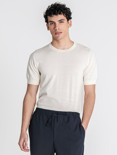 t-shirts / White Soft Knit Tee