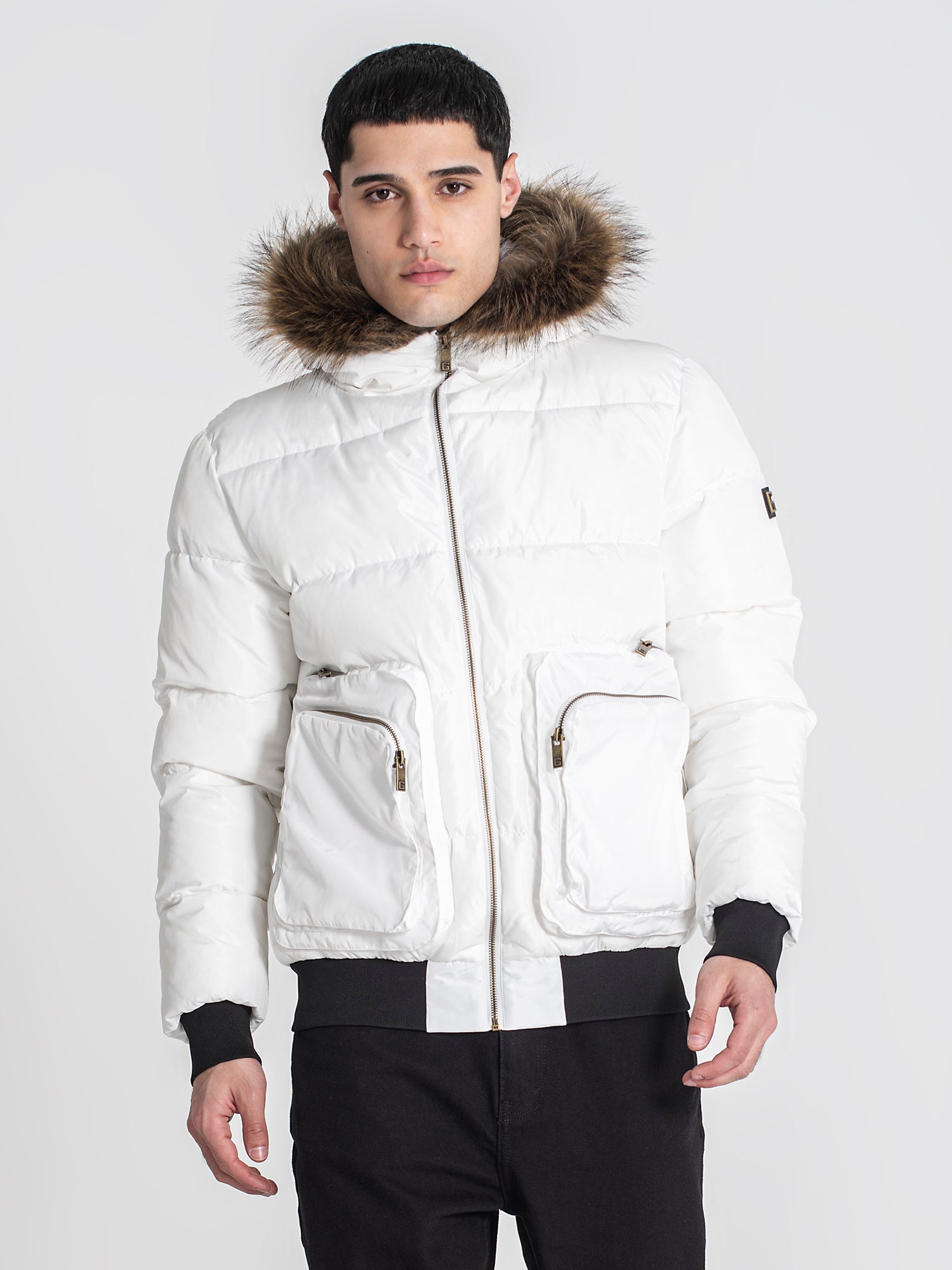 White Utility Puffer Jacket