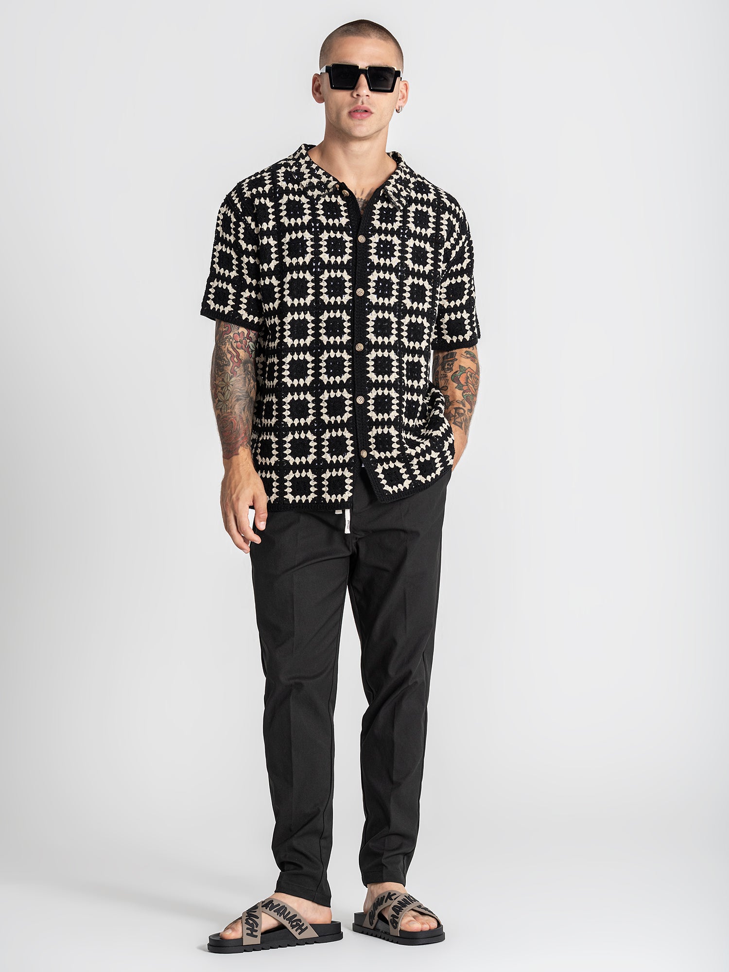 shirts / Black Nature Knit Shirt