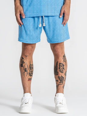 shorts / Light Blue Texture Shorts
