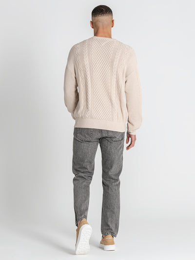 sweats / Camel Cable Knit Sweater