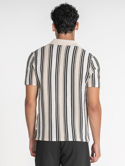 shirts / Beige Relaxed Knit Shirt