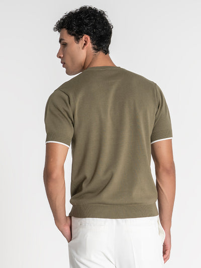 t-shirts / Green Edge Knit Tee