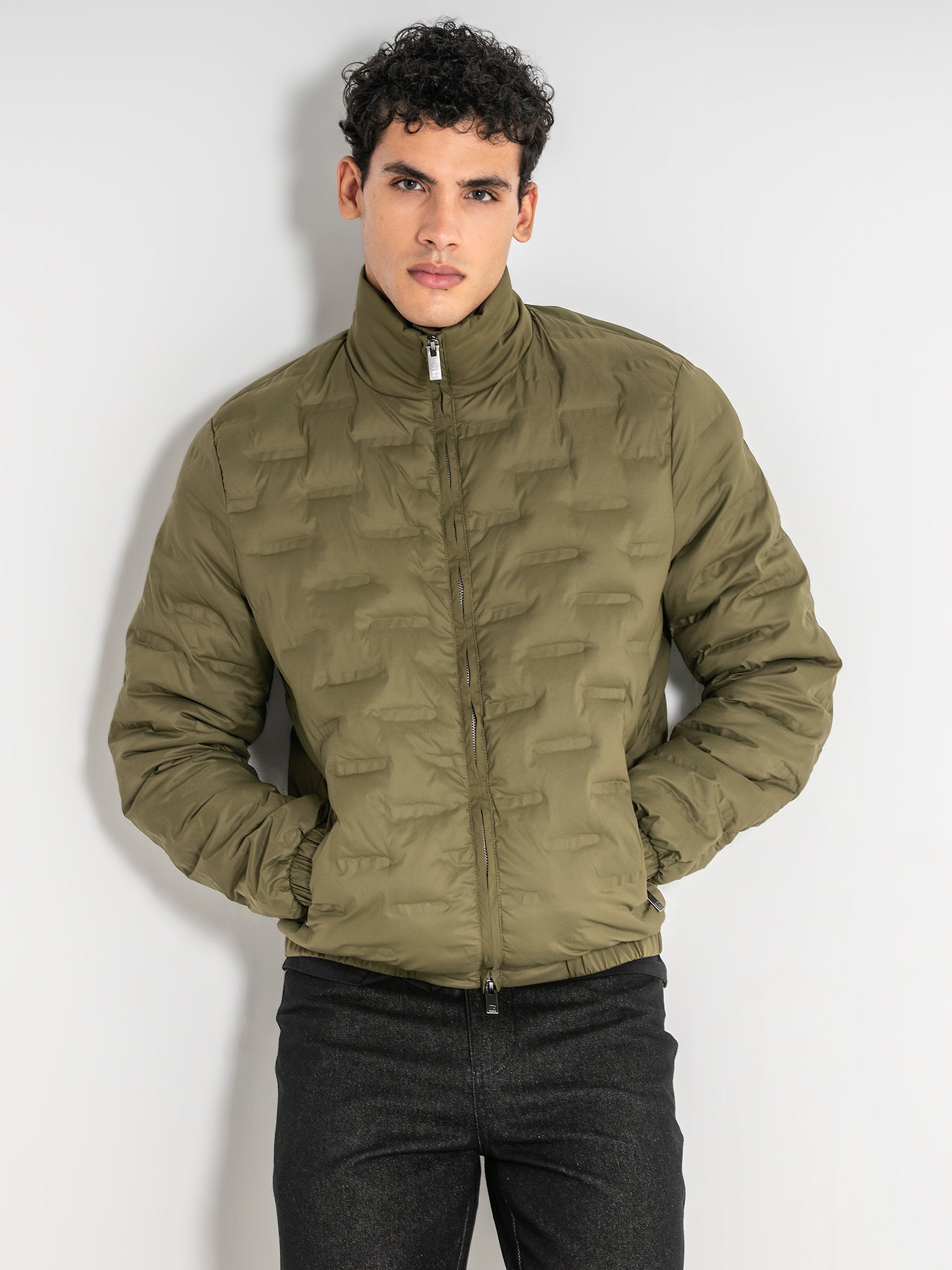 jackets / Green Code Puffer Jacket