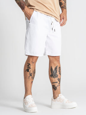 shorts / White GK Elastic Waist Shorts