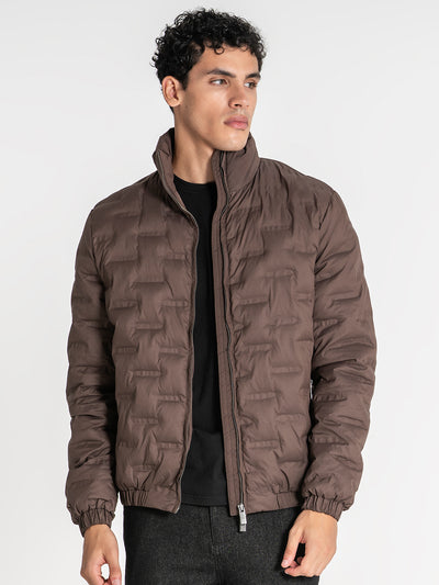 jackets / Brown Code Puffer Jacket