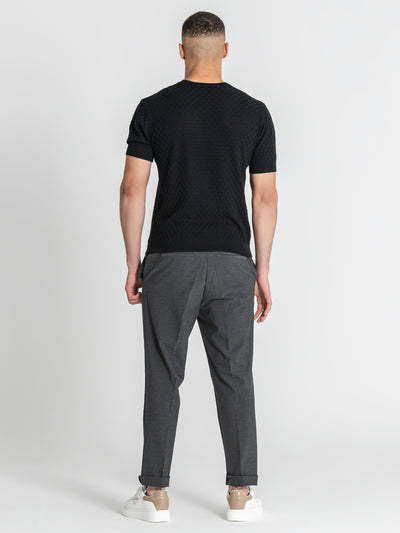 t-shirts / Black Squared Knit Tee
