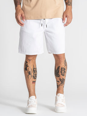 shorts / White GK Elastic Waist Shorts