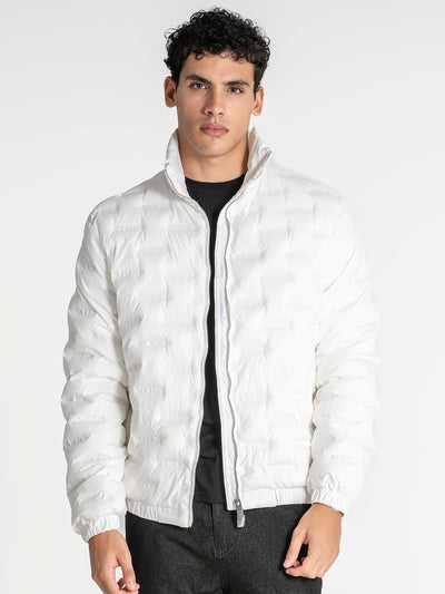 jackets / White Code Puffer Jacket