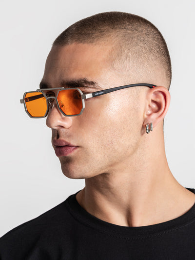 sunglasses / Orange Metal Sunglasses