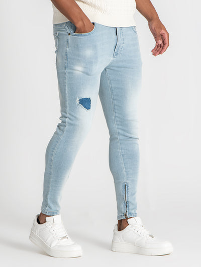 jeans / Light Blue Zipper Jeans