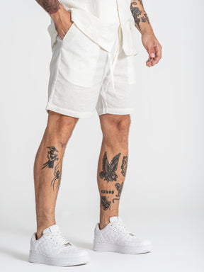 shorts / White Nature Linen Shorts