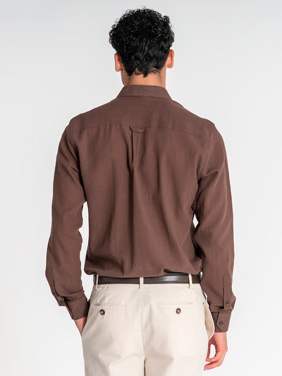 shirts / Brown Flax Linen Shirt