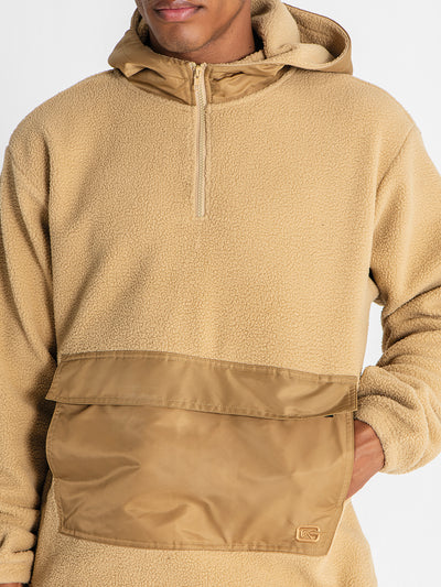 hoodies / Camel Cargo Sherpa Hoodie