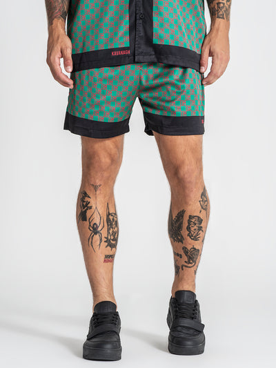 shorts / Green GK Mania Satin Shorts
