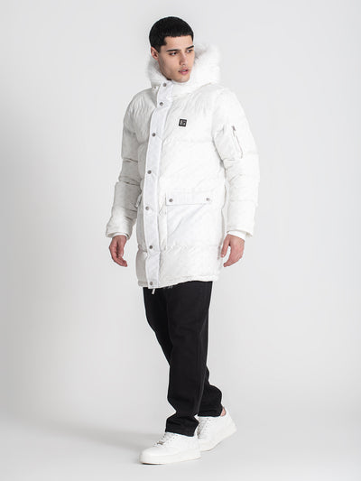 overcoats / White Logomania Coat