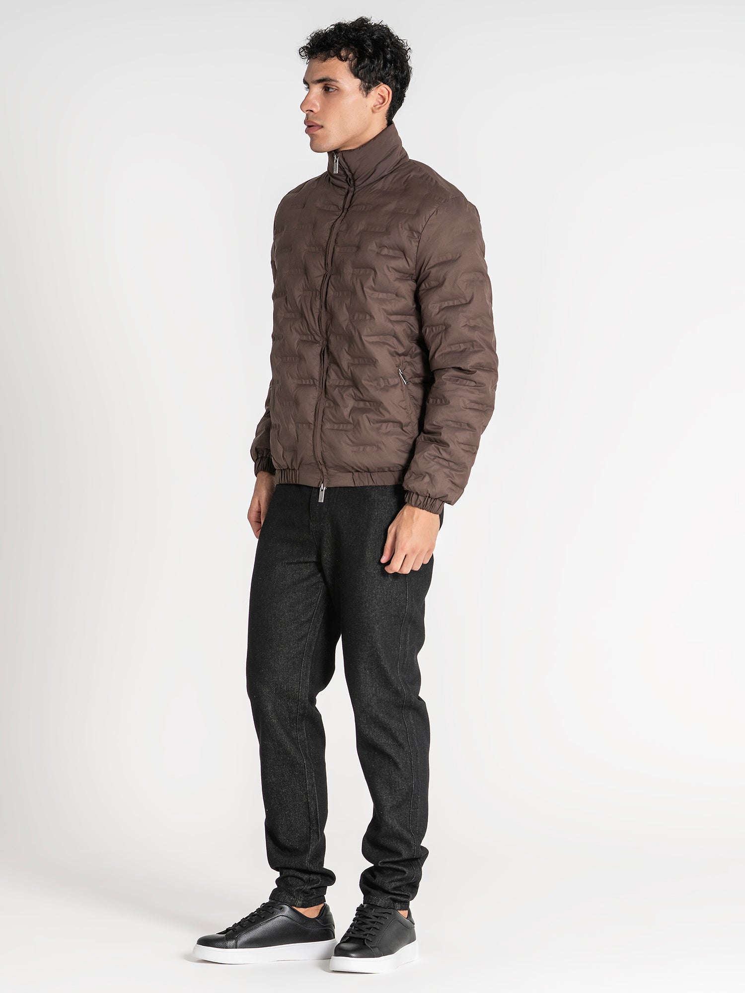 jackets / Brown Code Puffer Jacket