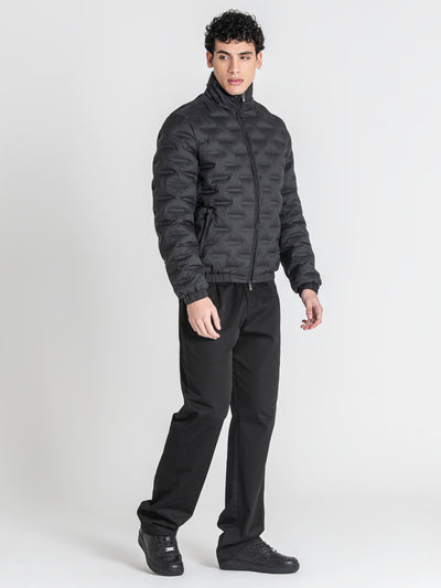 jackets / Black Code Puffer Jacket