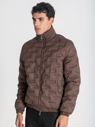 jackets / Brown Code Puffer Jacket