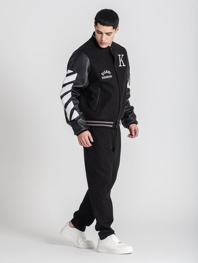 bombers / Black Varsity Bomber Jacket