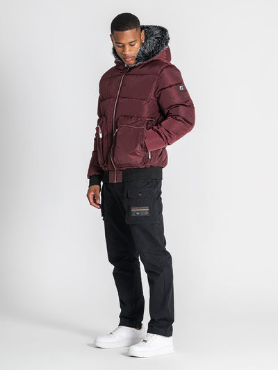 puffers / Burgundy Utility Puffer Jacket