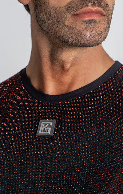 Black Heartbeat Block Tee