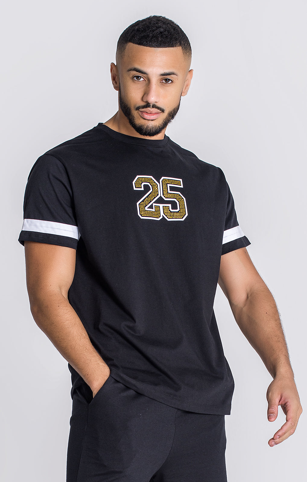 Black GK25 Crystals Oversized Tee