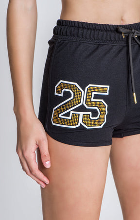Black GK25 Crystals Shorts