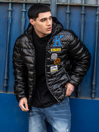 Black Collage Hoodie Jacket