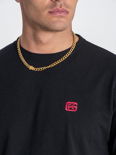 Black Pop Out Tee