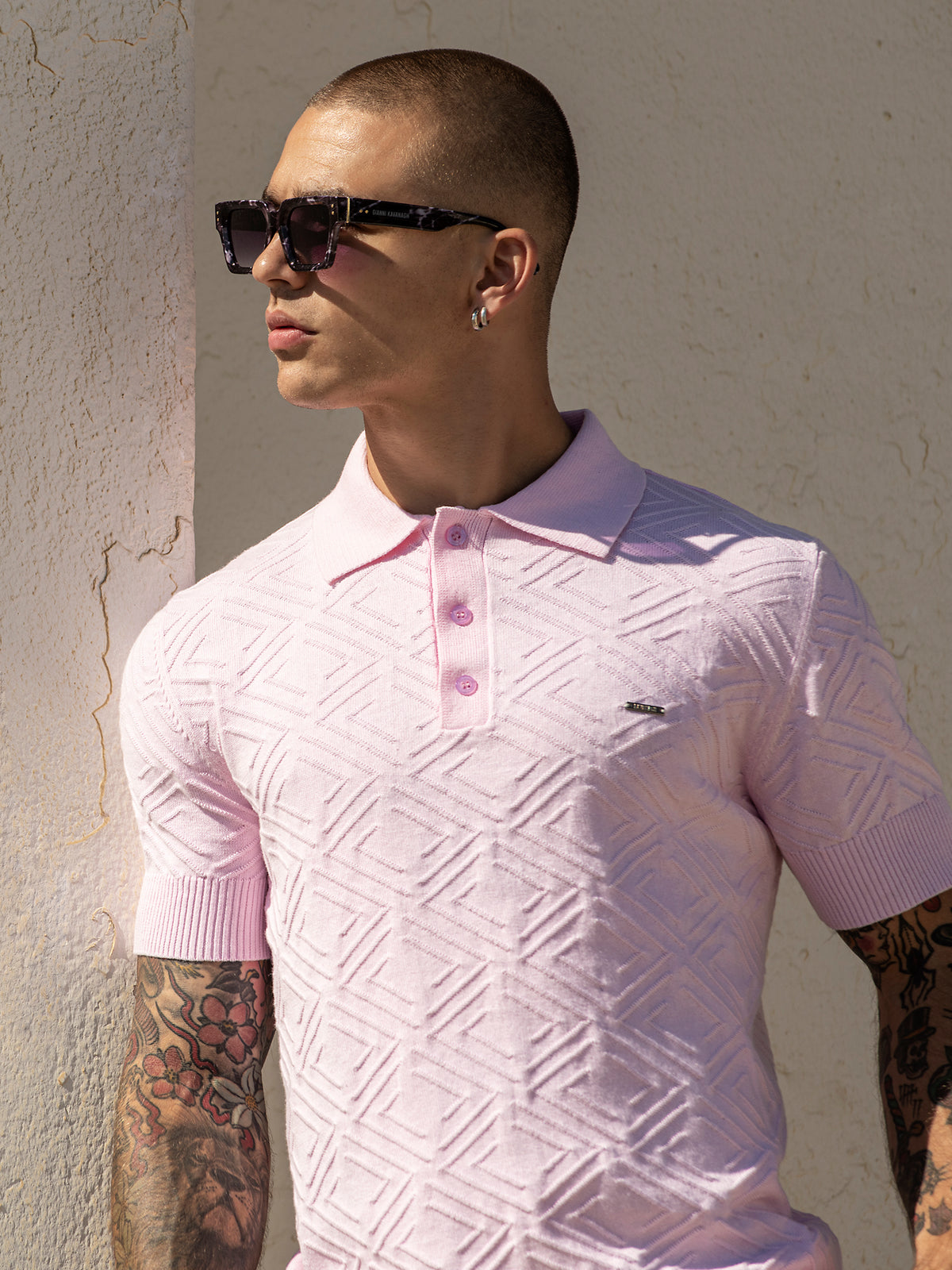 Light Pink Classy Knit Polo