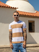 Camel Striped Knit Tee