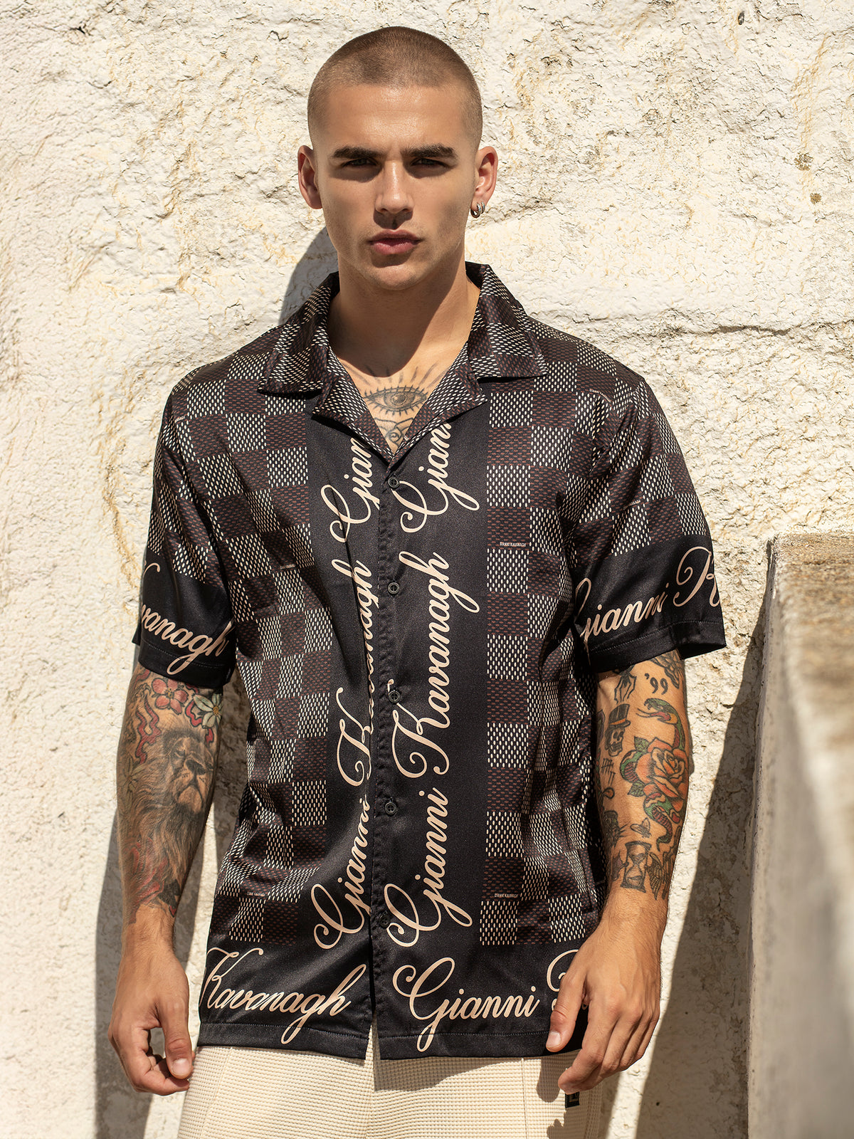 Brown Piazza Satin Shirt