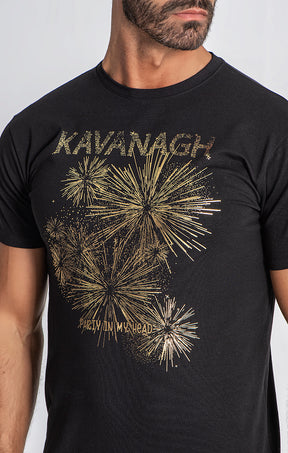 Black Firework Gold Tee