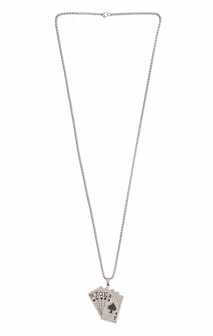 Silver Poker Necklace
