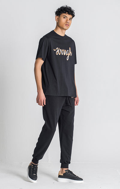 Black Laced Oversized Tee