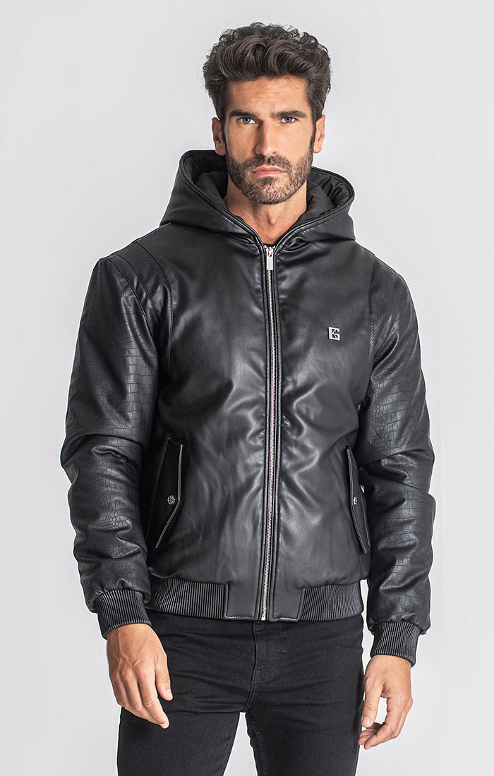 Black Texas Hoodie Bomber