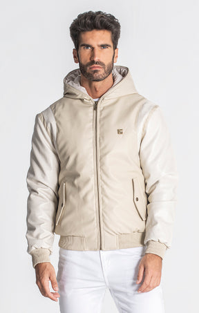 Beige Texas Hoodie Bomber