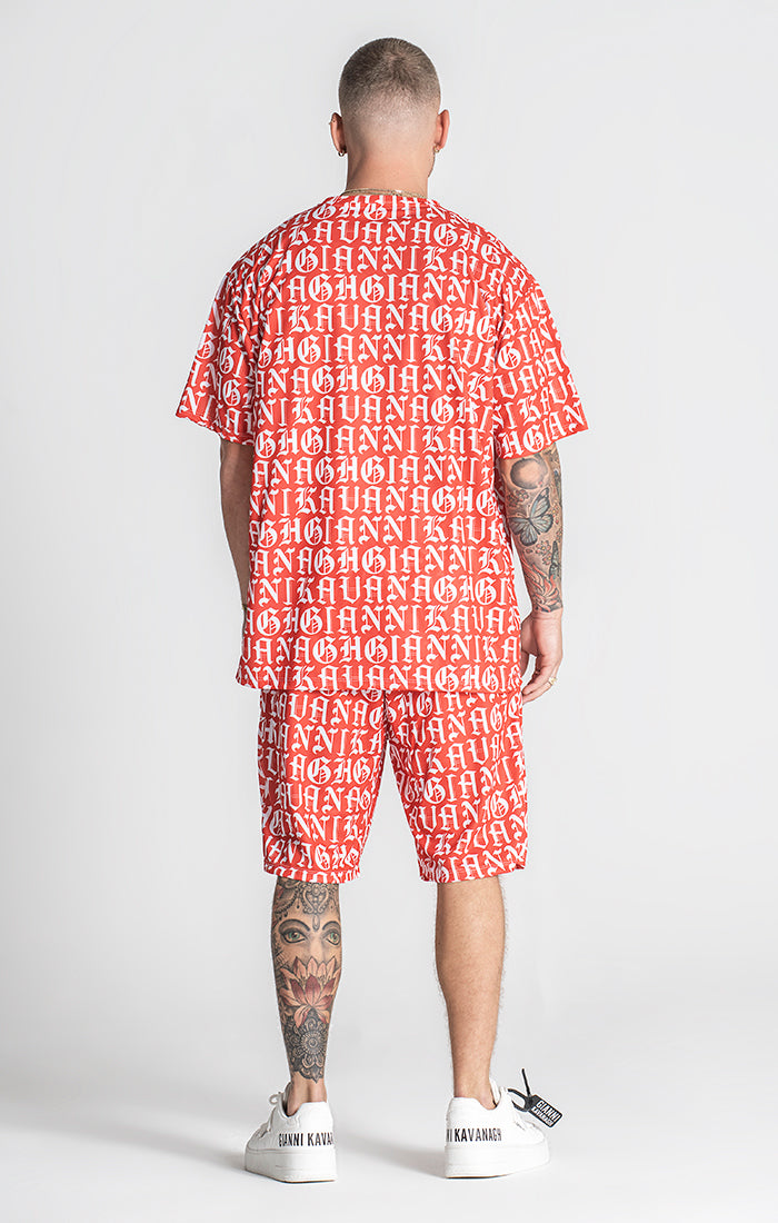 Red Message Oversized Tee