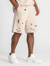 Beige Ripped Shorts